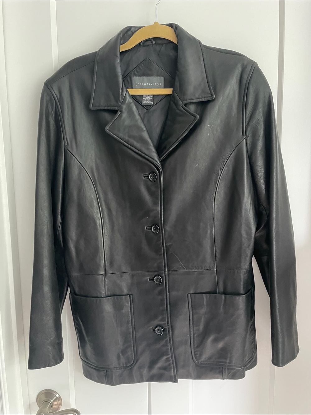 100% genuine leather  women’s black jacket   Size L